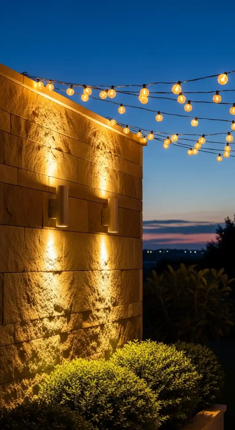 Lighting Based Outdoor Wall Decor Ideas