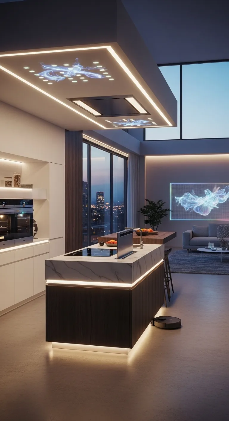 Smart Technology Shapes Open Kitchen Living Rooms for 2026
