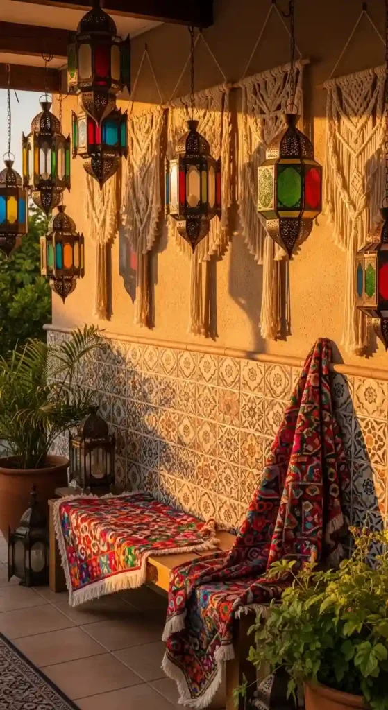 Bohemian Outdoor Wall Wall Decor Ideas for Vibrant Personality