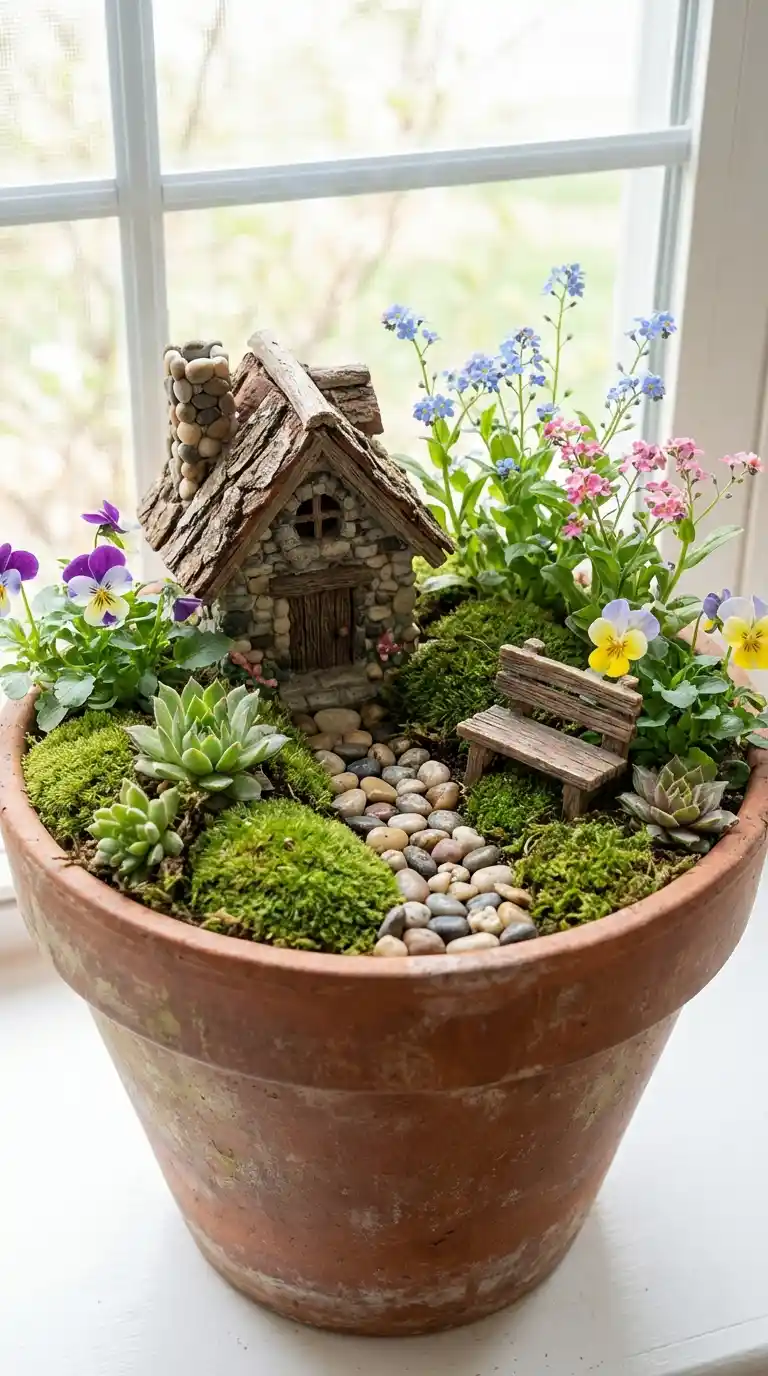 Fairy Garden in a Flower Pot