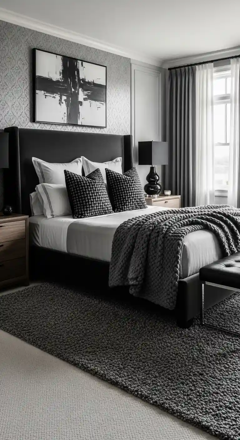 Luxury Black and Grey Bedroom Styling
