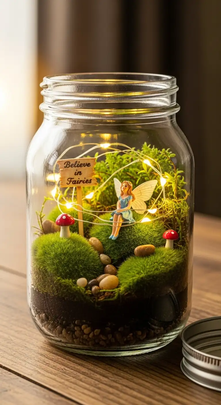 Mason Jar Mini Fairy Garden