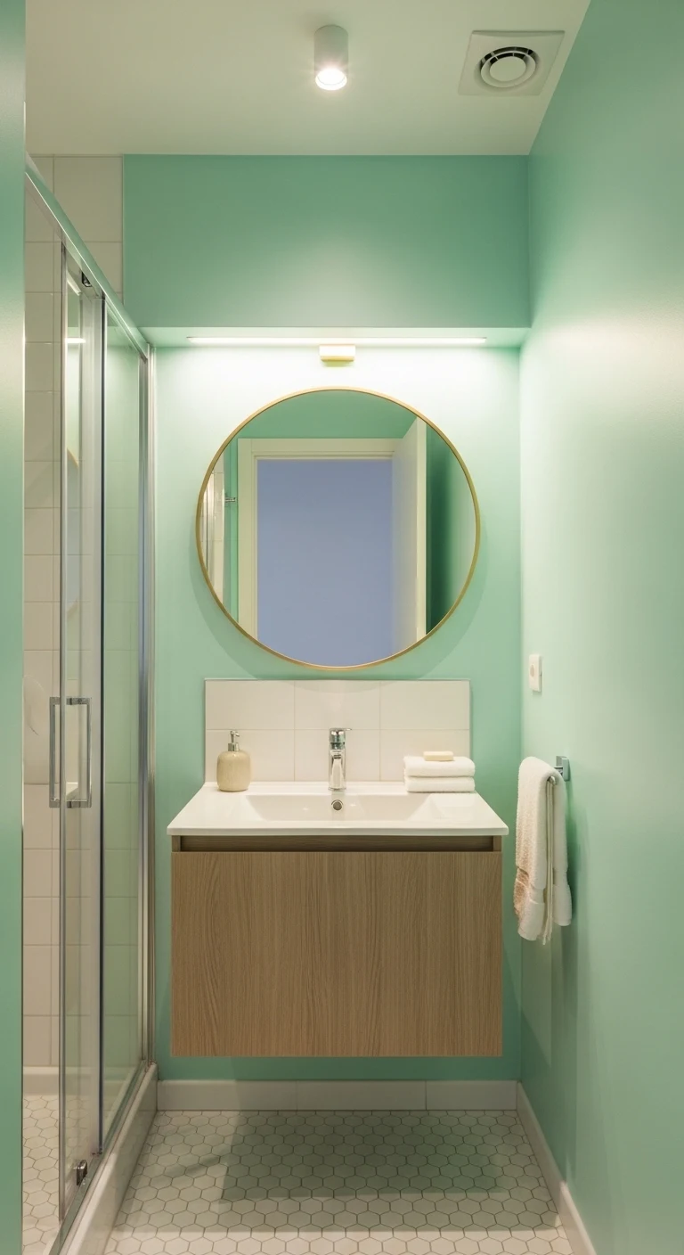 Small Space Green Bathroom Design Ideas