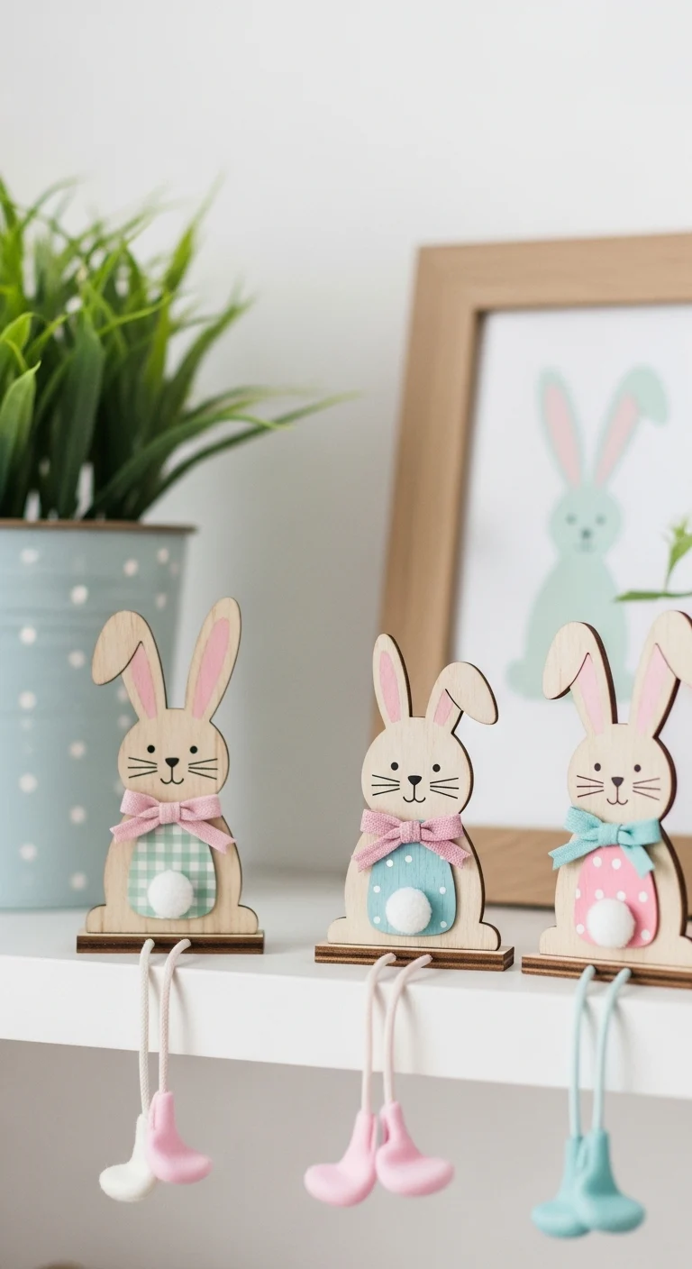 Wooden Bunny Decor