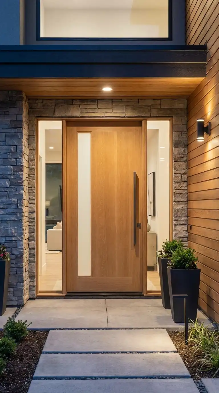 Wooden Door Designs With Glass Panels