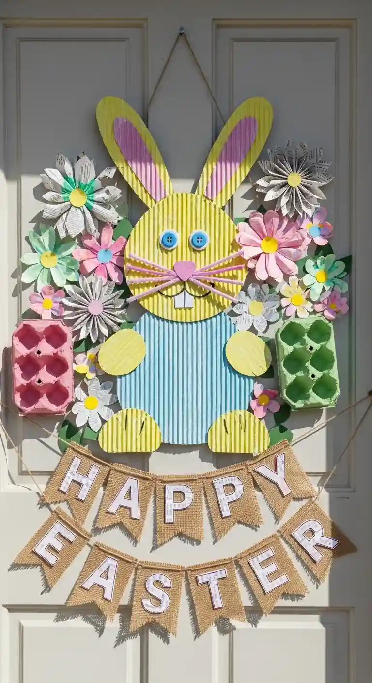 DIY Easter Door Decorations Using Household Items