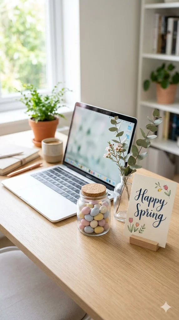 Easter Decoration Ideas for the Office: Desk-Level Touches