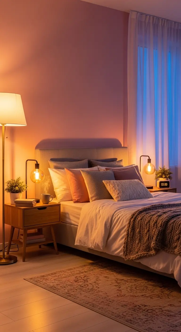 Lighting That Enhances Pink Walls