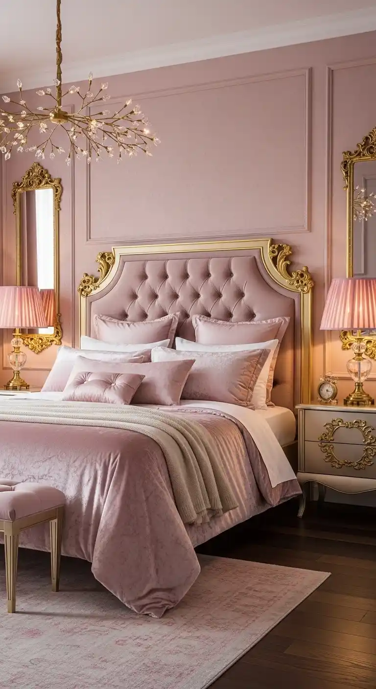 Luxury Pink Bedroom Styling